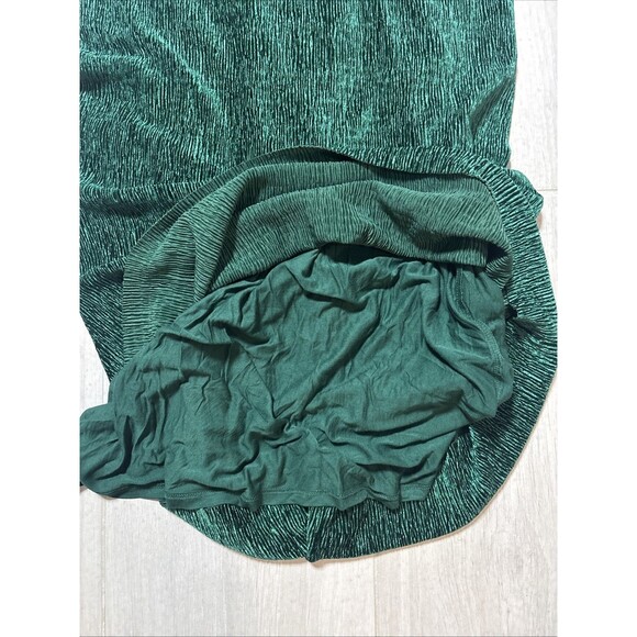 Anthropologie x Maeve Adrienne Twist Crinkled Velvet Midi Dress Green Size S - Picture 8 of 10